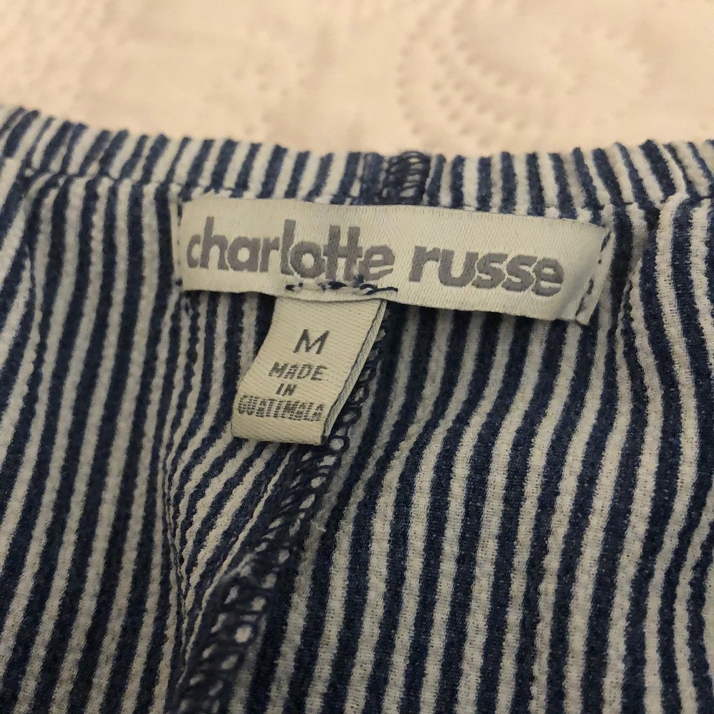 LAST CHANCE Charlotte Russe Off the Shoulder Striped Dress - Picture 2 of 3